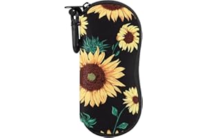 MoKo Funda de Gafas, Caja de Neopreno Ultra Ligero con Cremallera Almacenaje Lente Suave, Sunglasses Case con Clip de Cinturón para Gafas, Bolsa de Llaves, Lápices, Tarjetas