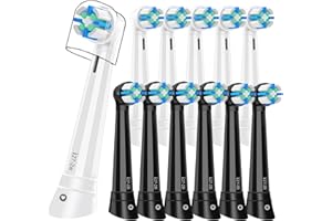 LOKOBATII 12Pack io Toothbrush Replacement Heads Compatible with Oral B iO 10 9 8 7 6 5 4 3 Series Electric Toothbrush, Compatible with Oral B iO Brush Heads,io Toothbrush Heads,Black