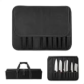 letuxaamz Knife Bag, Knife Case for Kitchen Knives Holder 9 Pockets Oxford Fabric, Rolling Case for Kitchen Knives for Campin