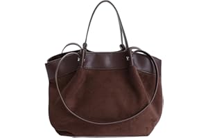 Waniki Handtasche Damen Mittelgroß Tote Bag Wildleder Shopper Tasche Elegante Umhängetasche Groß Schultertasche Henkeltaschen Shopper Bag Handbags Tragetasche Beuteltasche für Einkaufen Reisen