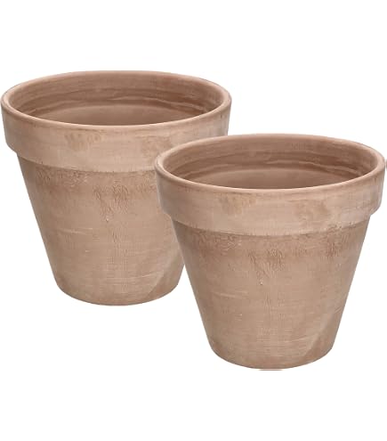 D'vine Dev Pflanztopf-Set – 2 Töpfe (10,2 & 15,2 Cm), Terrakotta Mit Schwarzem Spitzen-Design, Drainageloch