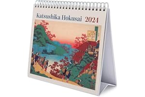 Grupo Erik: Calendario Hokusai 2024 da Tavolo Japanese Art - Calendario Scrivania 2024, 12 mesi + Planner annuale 2025, 18x20 cm FSC®, calendario giapponese 2024, calendario japanese 2024