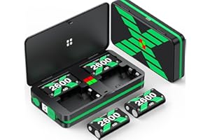 GAMSINGY Akku für Xbox One/Series X&S Controller, 4 Stück Hoher Kapazität 2600mAh (4x6240mWh) Batterien Akku Kompatibel mit Xbox Series X&S/Xbox One S/Xbox One X/Xbox One Elite/Xbox One Controller
