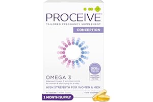 Proceive Omega 3 Conception for Men & Women Trying for a Baby - EPA & DHA High Strength Pure Fish Oil Tablets - 60 Capsules - 2000mg Fish Oil per Dose - Sustainably Sourced, No PCBs, No Heavy Metals