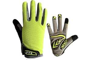 FINGER TEN Guanti Ciclismo Dita Complete Bambini 2-11 Anni Guanti da Bicicletta per Bambine Ragazzo Ragazza Touchscreen Bici Mountain Bike Sportivo Riempimento di Gel