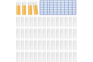 QXAYXA 60 Pcs 7ml Plastic Test Tubes with Lid, Plastic Sample Bottles, Small Test Vials, Translucent Storage Test Tube Sample Vials, Sample Container with Lids for Sweets Candy DIY Crafts Lab with Stickers