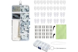 OBSGUMU 35Pairs Silikon Brillen Nasenpads,5 Stile,Brillenreperatur Set Enthalten Mikrosaubendreher Schrauben Brillenetui