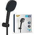 GROHE Vitalio Comfort 110 QuickFix - Shower Set (Square 11cm Hand Shower 2 Sprays Anti-Limescale System, 1.75m Hose, Wall Holder, Water Saving, Easy to Fit with GROHE QuickGlue), Matt Black, 263992431