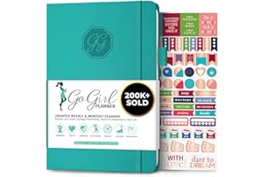 GoGirl Planner Pour Femmes - Agenda Hebdomadaire Format A5, Journal Des Objectifs et Agenda Pour Améliorer la Gestion Du Temps. Non Daté - Commence à n'importe Quel Moment, Dure 1 An - Turquoise