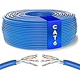 Mr. Tronic Bulk Cat 6 Ethernet Cable 50m, High Speed LAN Ethernet Network Cable, 50m Bulk Cat6 Internet 1 Gbps, 250 MHz, ADSL AWG24, UTP CCA (50 Meters, Blue)