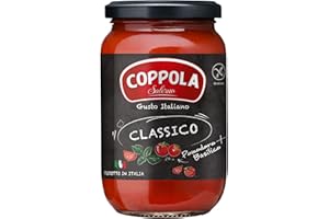 COPPOLA SALERNO Coppola Sugo Classico, Salsa de tomate con albahaca - Sin azúcar añadida 350g (Caja de 6)