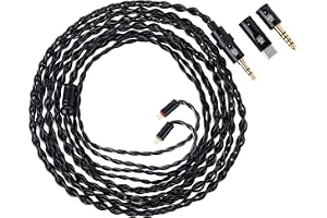 Linsoul Kiwi Ears x B_Media Terras Modular IEM Cable, 3.5/4.4/ | 4N enkristallkoppartråd, 32 AWG, 0,78 mm, 2-polig uppgraderad kabel till in-ear-monitorer, 2m