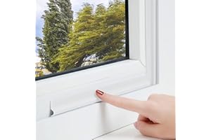 WANDERGO Window Draft Excluder, T Shape 6M/236 Inch White Self-Adhesive Draught Excluder for Windows, Window Insulation Soundproof Seal Strip for Window and Door