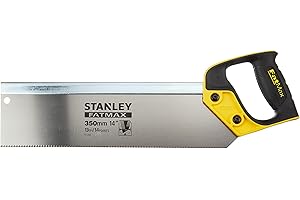 Stanley 2-17-202 FatMax Scie À Araser 350 Mm - Fabriquée En France - Denture JetCut 11 Dents Et Denture Universelle 13 Dents - Poignée Bi Matière - Dos Renforcé Jaune