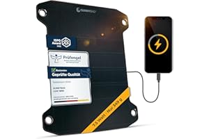 Sunnybag® Solarpanel Leaf Pro [Ultraleicht & Tragbar!] – Solarpanel faltbar (Wasserfest & Robust) – Solar Ladegerät mit USB-Anschluss für Smartphone & Powerbank – Solar Camping (7,5W Leistung)