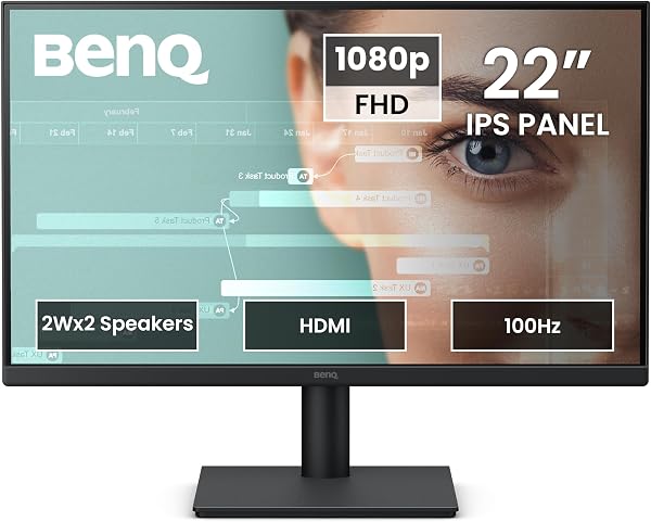 BenQ GW2291 22" IPS 100Hz FHD Eye-Care Monitor |1300:1 Contrast| 5ms GtG| 2Wx2 Built-in Speakers|Ultrathin Bezel |HDMI | VGA | Low Blue Light |Flicker Free| TÜV
