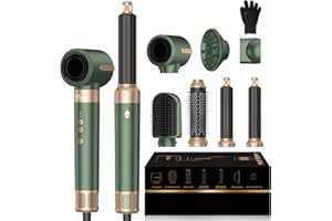 Sèche Cheveux Atopskins Air Styler Pro 7 en 1,110,000 TR/MIM Seche Cheveux Diffuseur Boucle,Air Fer à Boucler à Air de 30 mm,Brosse Souflante,Thermal Brush,3 Températures,1400W Hair Styler Professionn