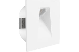 Eglo Spot LED encastrable Mecinos, luminaire encastré mur, spot mural blanc pour escalier, blanc chaud, 8 cm