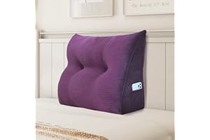 ‎JOHNEAR Johnear Keilkissen Lesekissen für Bett und Sofa Lehnenkissen, Rückenkissen Kopfteil Bett Rückenlehne Großes Dreieckiges Lendenkissen （Lila, 80cm）