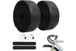 QTMMC Road Bike Handlebar Tapes Bicycle Bar Tape Cycling Handle Bar Tape Bike Handle Foam Grip Straps Bicycle Breathable Wraps with 2pcs Bar End Plugs Carbon Pattern Black