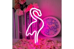 UEXNKJ-Y Flamingo Neon Signs LED Néon Enseigne Rose Néon Lampes Enseigne au Néon, Batterie ou USB Powered Chambre Enseignes Au Néon pour Chambre à Allumer des Signes LED pour Noël Bar de Fête