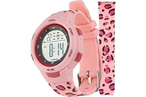 Kiddus Reloj Digital para niñas y niños. con cronómetro, Calendario, Despertador y luz. Resistente al Agua. Deportivo, Luminoso, de Pulsera, LED. De 3 a 12 años