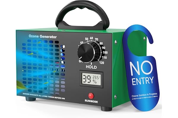 AIYATO Ozongenerator & Luktborttagare 120000 mg/h | 2-i-1 Ozonluftrenare | Timer 120 min