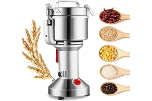 VEVOR 750 g elektrisk spannmål, hög hastighet 2000 W kommersiell kryddkvarn, dammmaskin i rostfritt stål, för torr spannmål, kryddor, kaffe, majs, peppar, oscillerande typ