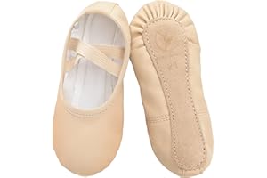 TANZDUNSJE Buty baletowe ze skóry dziewczęce, baletki, buty do tańca z całą skórzaną podeszwą dla dzieci, kobiet, rozmiar 22-40, różowe, beżowe, czarne