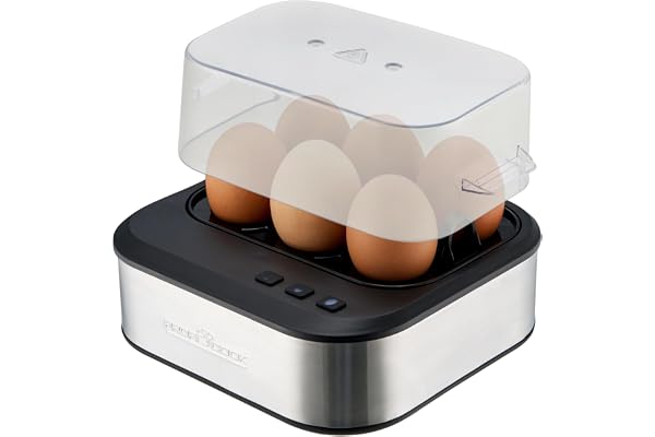 ProfiCook, Cuiseurs à oeufs avec signal vocal, Réglage électronique de la dureté à 3 niveaux, Plaque chauffante à revêtement antiadhésif, PC-EK1276