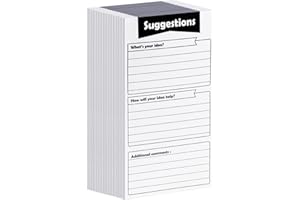 PAJEAN 400 Sheets Suggestion Cards Comment Cards Suggestion Slips Complaint Cards for Suggestion Box with Lock Feedback Box Cards Continuous Improvement Cards for Customer Complaints, Business Employees