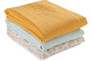 hauck Cuddle N Clean Set de Muselinas Bebé | Salvababas 100% Algodón | Paños de Gasa Grandes Ideales para Recién Nacidos - 80x80 cm