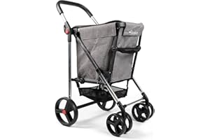 Carro Rolser Basket Tweed 4 Ruedas Grandes 2 Giratorias Plegable - Gris