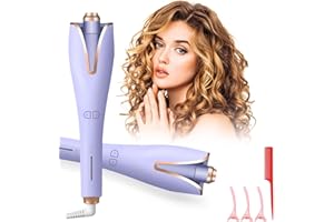 FACAIO Automatyczna lokówka, zapobiegająca plątaniu, zaawansowana ceramiczna lokówka do włosów, obracany o 360° kabel zapobiegający plątaniu się urządzeń i narzędzi fryzjerskich (fioletowy)