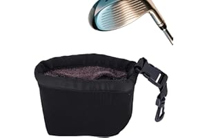 Fukaisu Bolsa para Limpiar Palos Golf y Pelotas, Forro Impermeable Limpiador Palos de Golf y Pelotas con Clip Desmontable Limpieza Suave Accesorio Deportivo para Amantes del Deporte