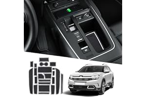 Ruiya kompatybilny z Citroen C5 Aircoss 2019-2023 Gumowa mata na konsolę środkową, C5 Aircoss Mata do uchwytu na kubek, podłokietnik, drzwi antypoślizgowe, mata C5 Aircoss akcesoria