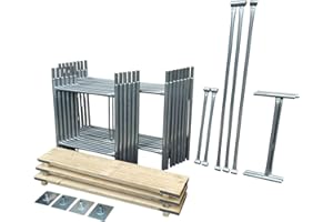 Toptower Classic 7.2m (WH) DIY Galvanised Scaffold Tower (4' x 2'6" Base) (Basic Kit with Platform Boards)