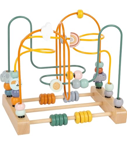 Small Foot Piraten-Motorikschleife – Mit Schiff, Pirat & Meerestieren, Holzspielzeug Zum Schieben Für Kleinkinder
