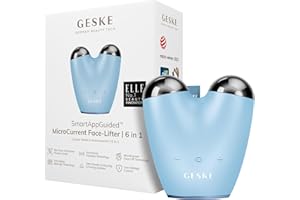 GESKE | SmartAppGuided™ MicroCurrent Face Lifter | 6 in 1 | Lifting facial | Outils de soins de la peau | Lifting visage | Appareil anti-âge | Micro-courant contre les rides
