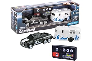 Revell Control I Mini RC Car z kamperem I skala 1:64 I od 6 lat I częstotliwość radiowa: GHz I przygoda kempingowa w małym formacie I realistyczny design I sterowany radiowo samochód zabawkowy