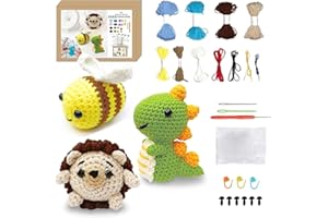 YANGUN Kit de Crochet pour Débutants, Kit Crochet Animaux Debutant, kit complet d'animaux au crochet, avec fil à crochet, avec instructions étape par étape