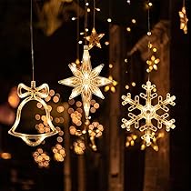 Décorations Fenêtre Noël Lot 3 Lutins Lumineux - Guirlandes LED à Piles, Minuterie 6h, Ventouses Incluses