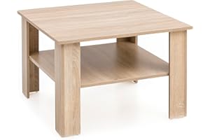 FineBuy Couchtisch SV51868 Holz 60 x 42 x 60 cm Design Holztisch mit Ablage, Wohnzimmertisch Coffee Table, Sofatisch Loungetisch, Kaffeetisch Stubentisch mit Stauraum, Tisch Wohnzimmer Grau