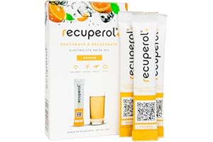 Recuperol Electrolytes Sachets | Electrolytes Powder for Rehydration | 6 Sachets | Sugar-Free Hydration Powder | Zinc, Vitamin C, B12, D3, Potassium | Natural Orange Flavour