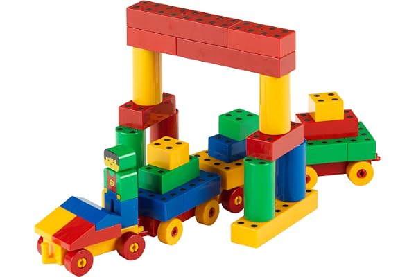 Theo Klein 658 Manetico Méga-Set | 98 briques aimantées de forme et couleurs différentes | 12 fiches-modèles | Jouet pour enfants à partir d'un an