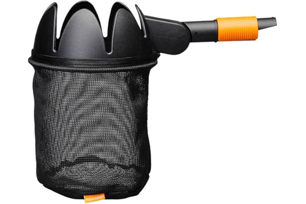 Fiskars Cueille-fruits, Tête d'outil QuikFit, Longueur: 32 cm, Plastique renforcé de fibre de verre/Coton, Noir/Orange, QuikFit, 1000693