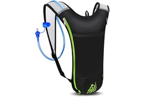 GIEMIT Trinkrucksack mit Trinkblase 2L, Trinkbeutel Fahrradrucksack Laufrucksack Rucksack zum Fahrrad Motorrad MTB Radfahren Wandern Klettern Camping Wasserbeutel mit Trinksystem für Damen Herren