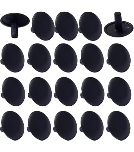 Cache vis en plastique noir (A) / 21,3 mm
