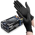 UK BEST BRANDS (100) Black Nitrile Disposable Gloves (medium) - heavy duty - tattooist tattoo mechanic - latex and powder free