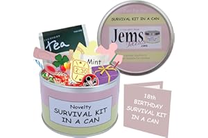 Survival Kit In A Can 18th Birthday Gift. Fun Novelty 18th Birthday Gifts For Boys or Girls. Men or Women, Him, Her (Pink/Cream)